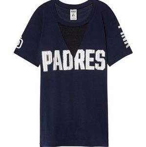 PINK SD Padres Cutout Mesh Campus Tee
